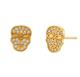 PENDIENTES CALAVERA PLATA DORADA