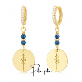 Pendientes colección Pita Pita plata dorada y lapislázuli