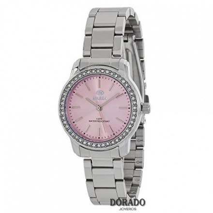 Reloj Marea mujer plateado fondo rosa - B41215/3